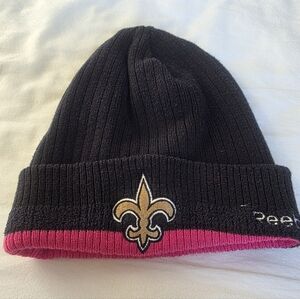 Reebok New Orleans Saints Black and Pink Breast Cancer Team Womens Beanie Hat